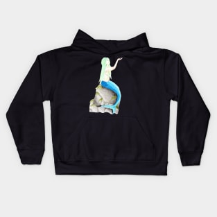 Sitting on the rock, reaching for the stars- Mermaid Bright Red Kids Hoodie